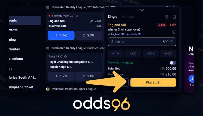 जमा बोनस के साथ Odds96 पर एक स्पोर्टिंग इवेंट पर बेट लगाएं