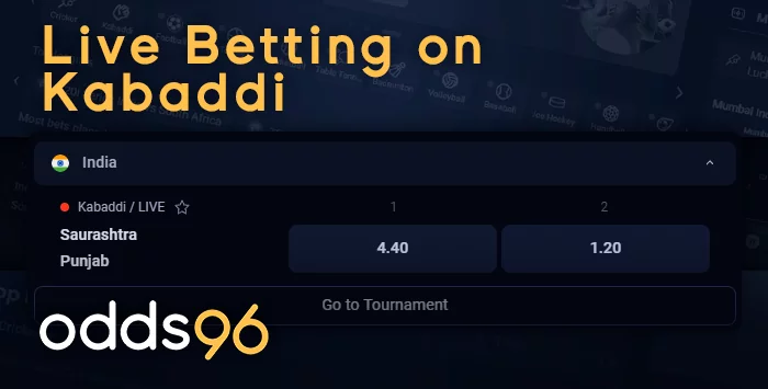 Odds96 पर कबड्डी पर लाइव बेटिंग