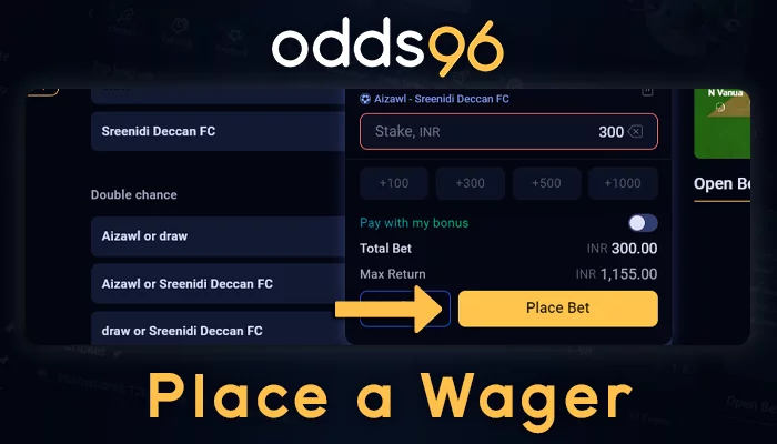 Odds96 पर स्पोर्ट्स मैच पर पैसे की बेट लगाएं