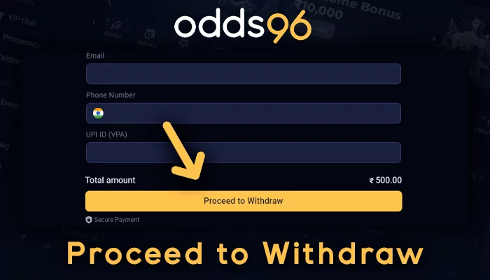 Odds96 से निकासी की पुष्टि