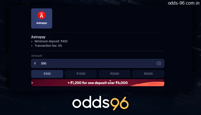 Deposit on the site Odds96 with a sports bonus to the deposit