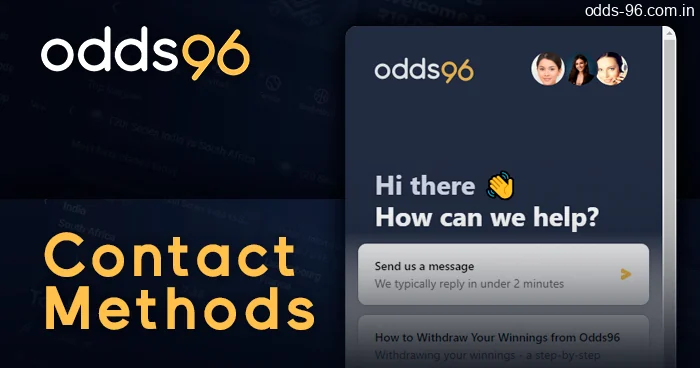 Odds96 contact methods: email and live chat