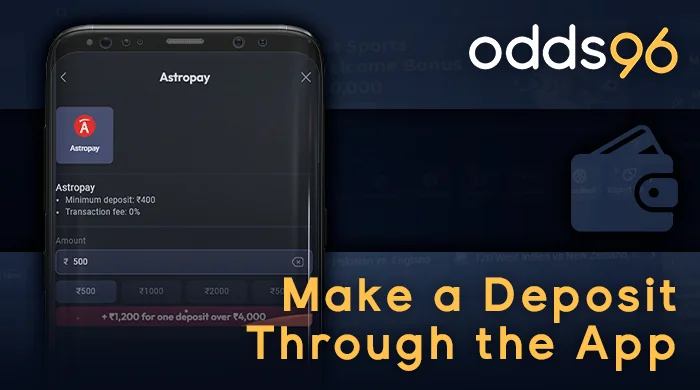 Depositing funds through the Odds96 application on a smartphone: guide