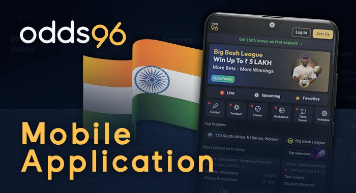 Odds96 mobile app on Android to bet on Cricket, Football, Kabaddi