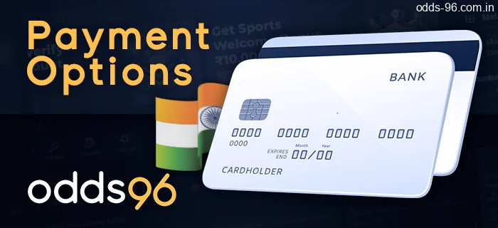 Payment options for deposit and withdrawal at Odds96