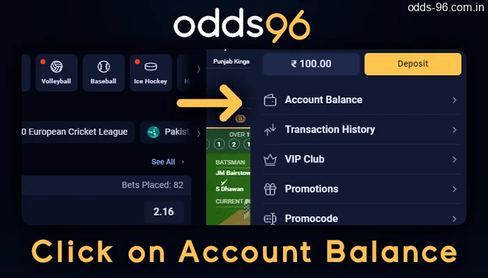 Personal account of the user on the project Odds96