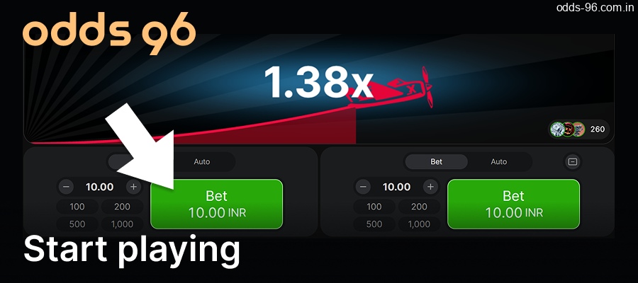 Start playing Aviator at Odds96