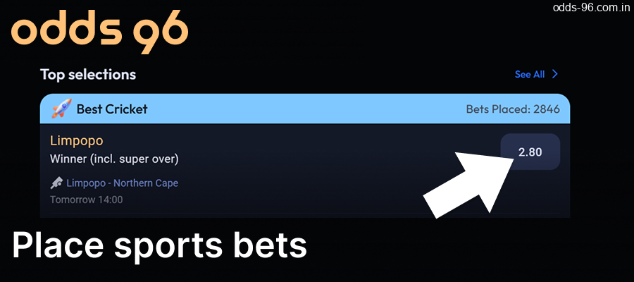 Place your sports bets with Odds96