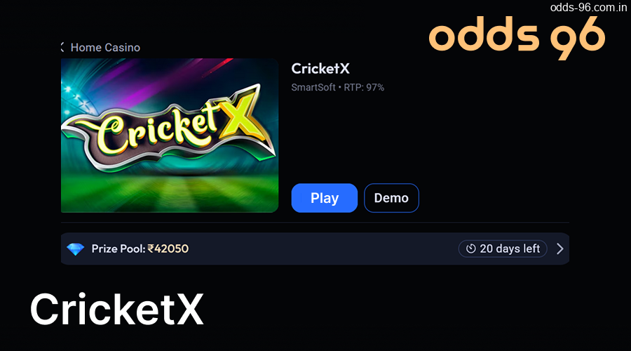 The CricketX game at Odds96
