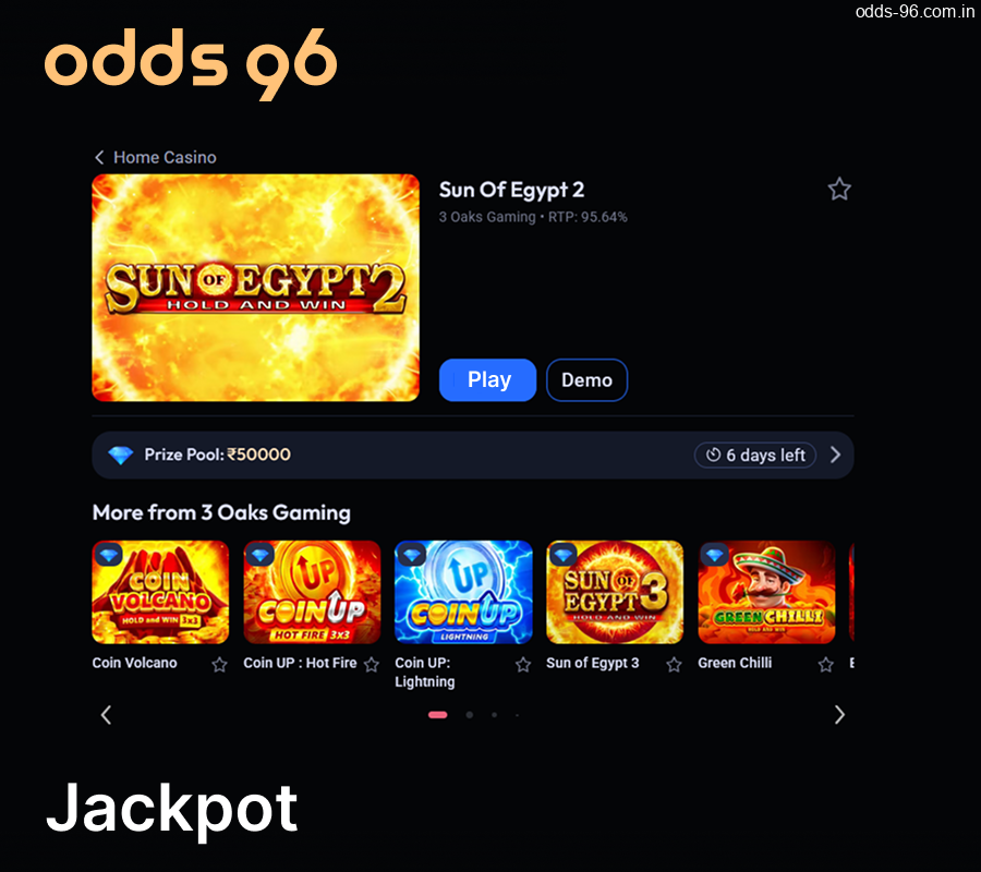 The Jackpot games at Odds96