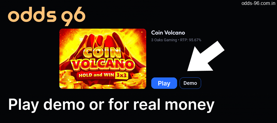Try out the demo game or start playing with real money at Odds96