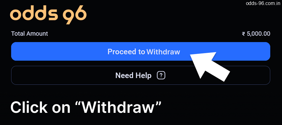 Complete the transaction at Odds96 by clicking on "Withdraw".