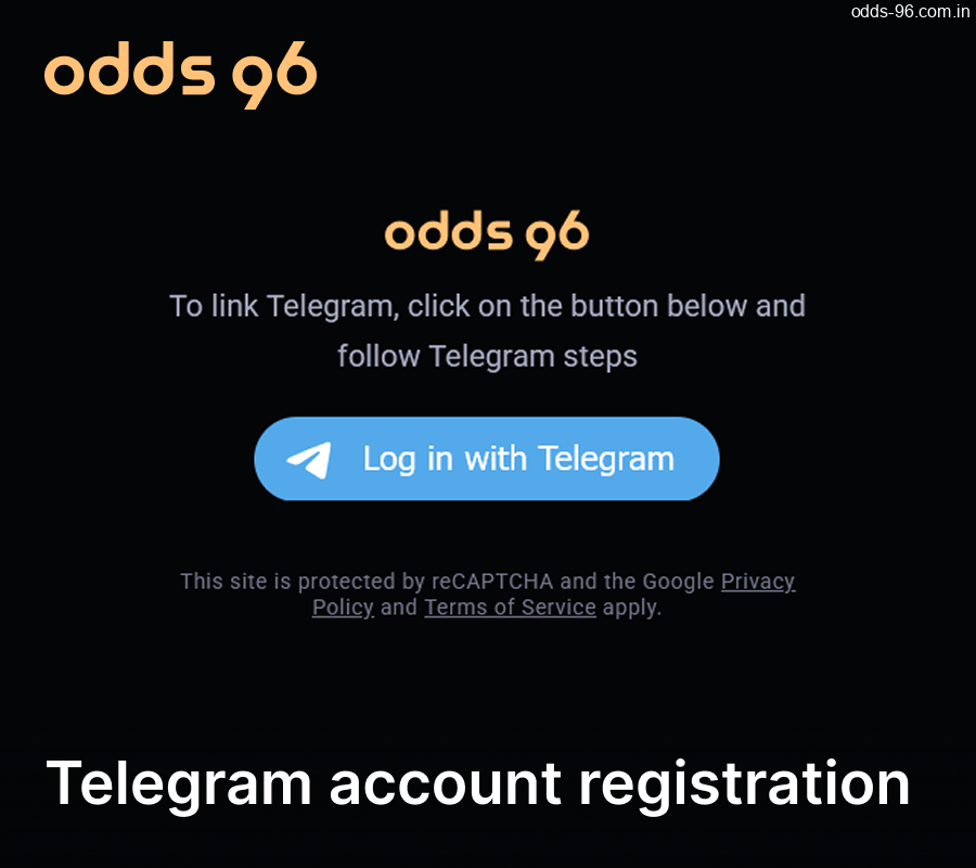 On the Odds96 website, you can register using your Facebook or Telegram profile