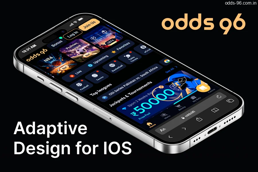 The 0dds96 site has an adaptive design and a mobile version for iOS devices