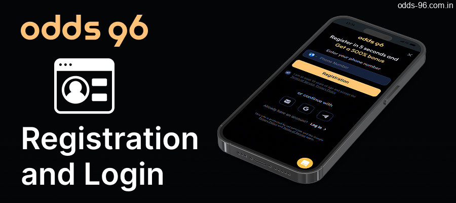 Register and log in to your account via the 0dds96 app