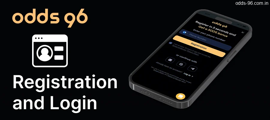 Register and log in to your account via the 0dds96 app