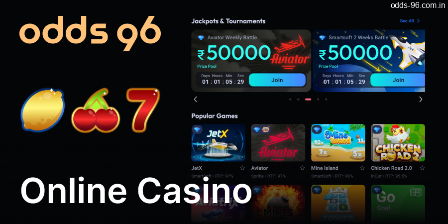 Online Casino on the Odds96 website