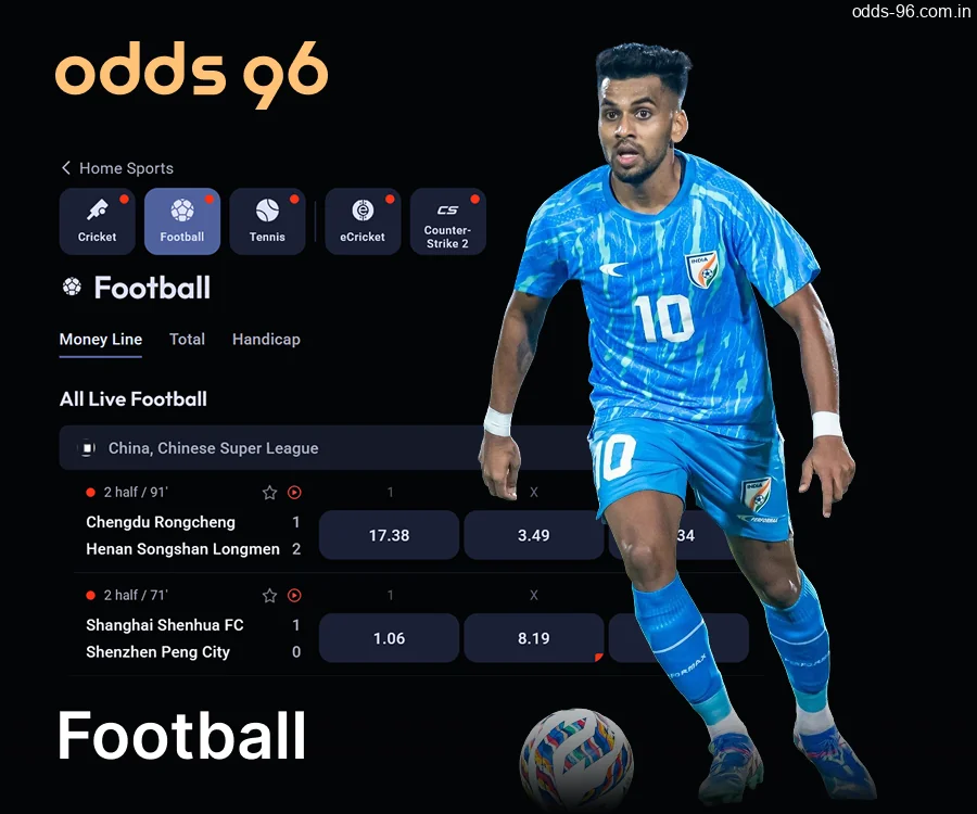 Betting on soccer is available on the Odds96 website