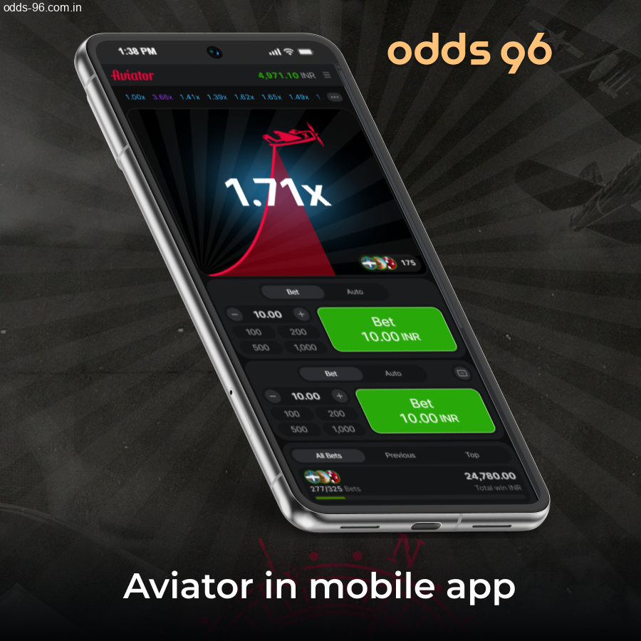 Odds96 Aviator mobile app for Android and iOS