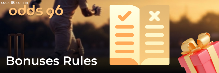 Promotional terms and conditions for Odds96 bonuses