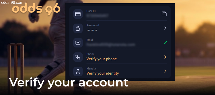 Verifying documents on Odds96 platform