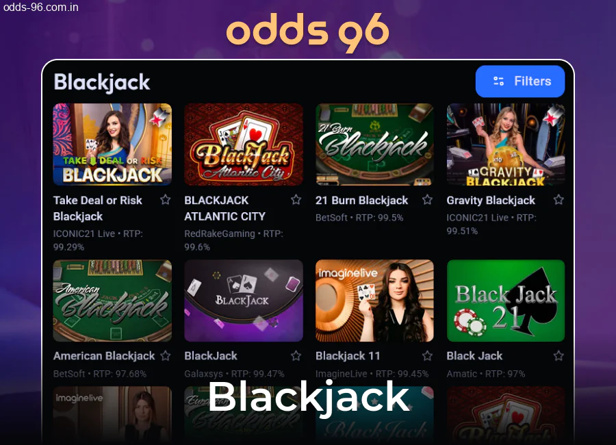Classic and multi hand blackjack at Odds96