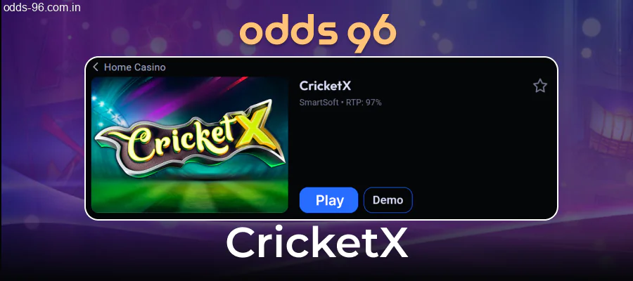 CricketX game with sports twist at Odds96