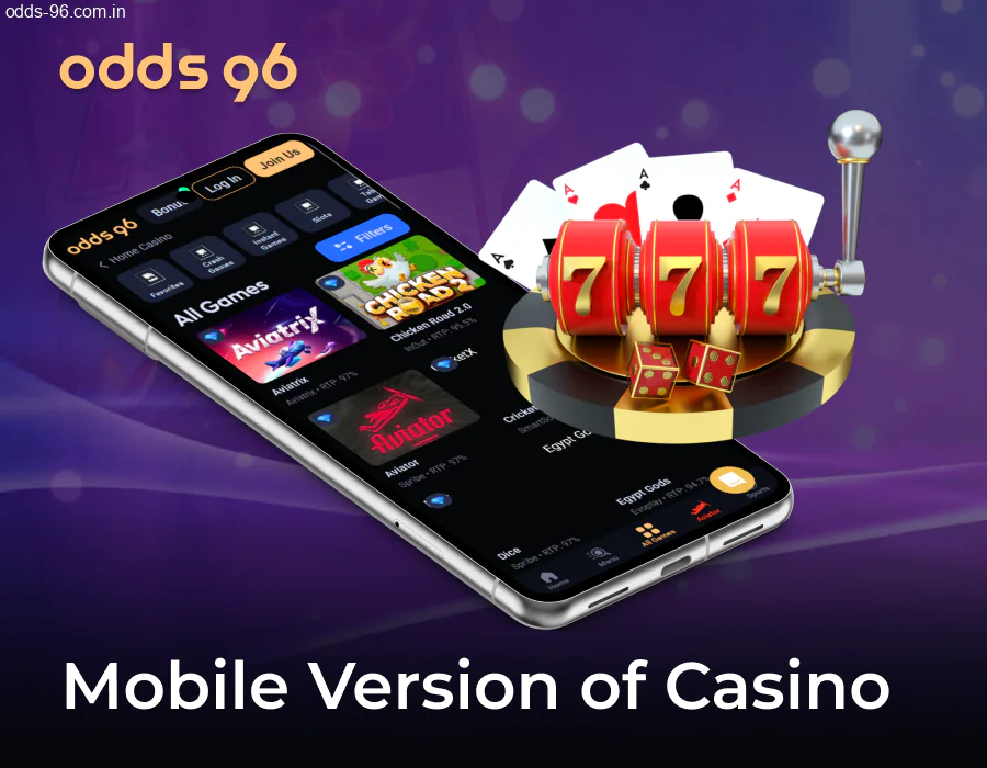 Mobile gaming experience on Odds96 casino app