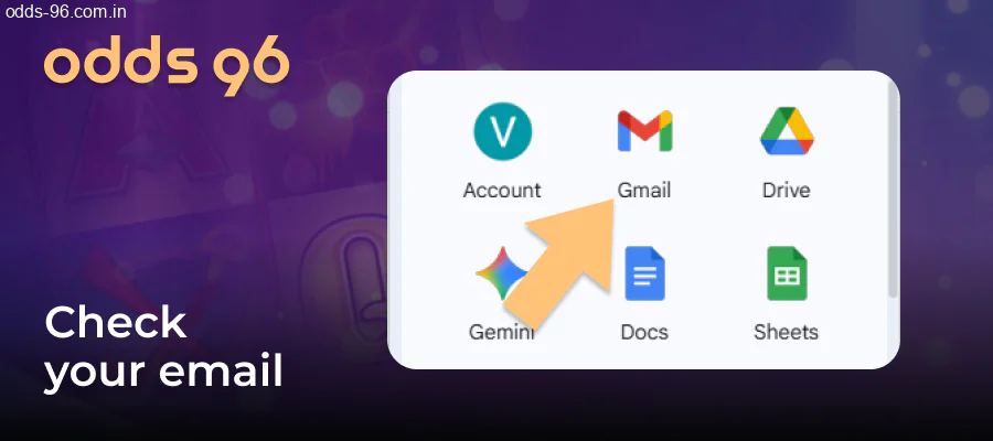Verifying Odds96 account via email