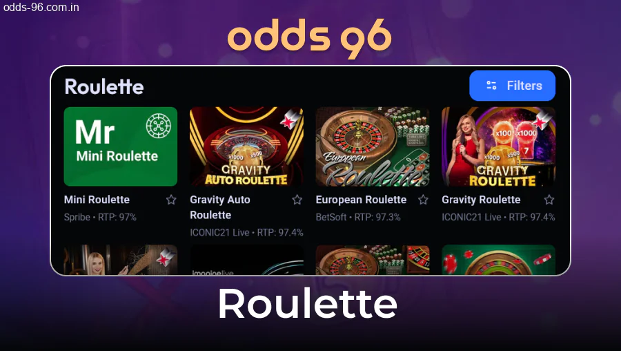 Live roulette table variations at Odds96 Casino