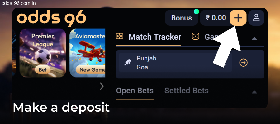 Depositing INR funds into Odds96 account