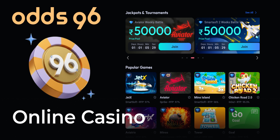 Odds96 casino slots and live dealer games