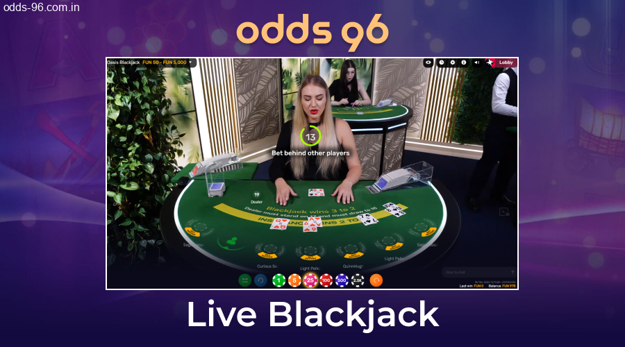 Live blackjack tables and popular versions at Odds96
