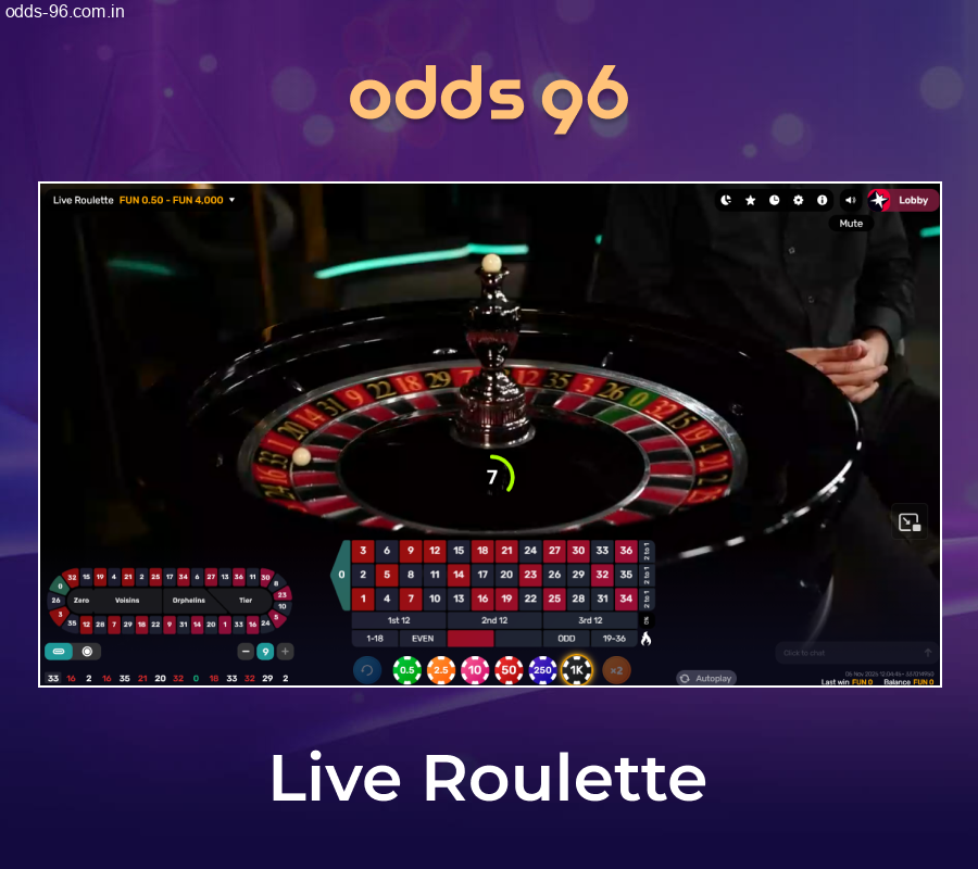 Odds96 live roulette games with real croupiers