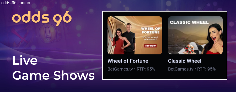 Thrilling live game shows hosted at Odds96