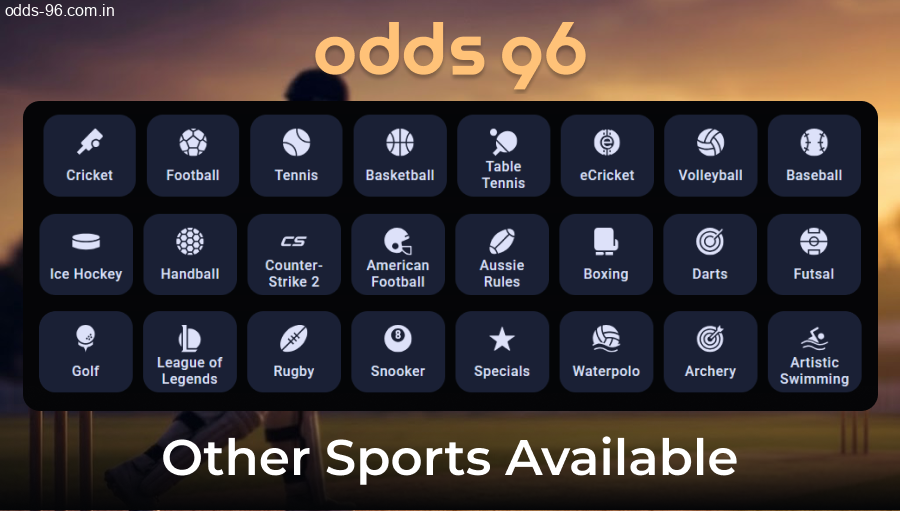 Diverse sports wagering options on Odds96 platform