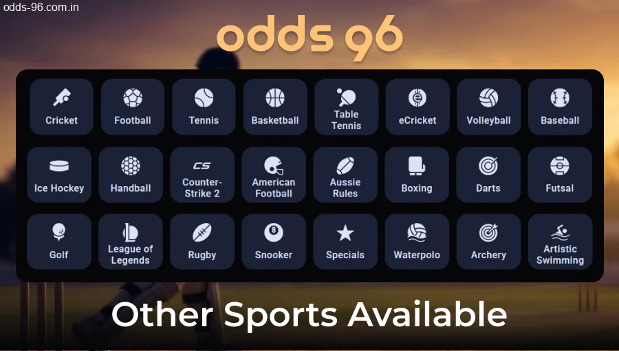 Diverse sports wagering options on Odds96 platform