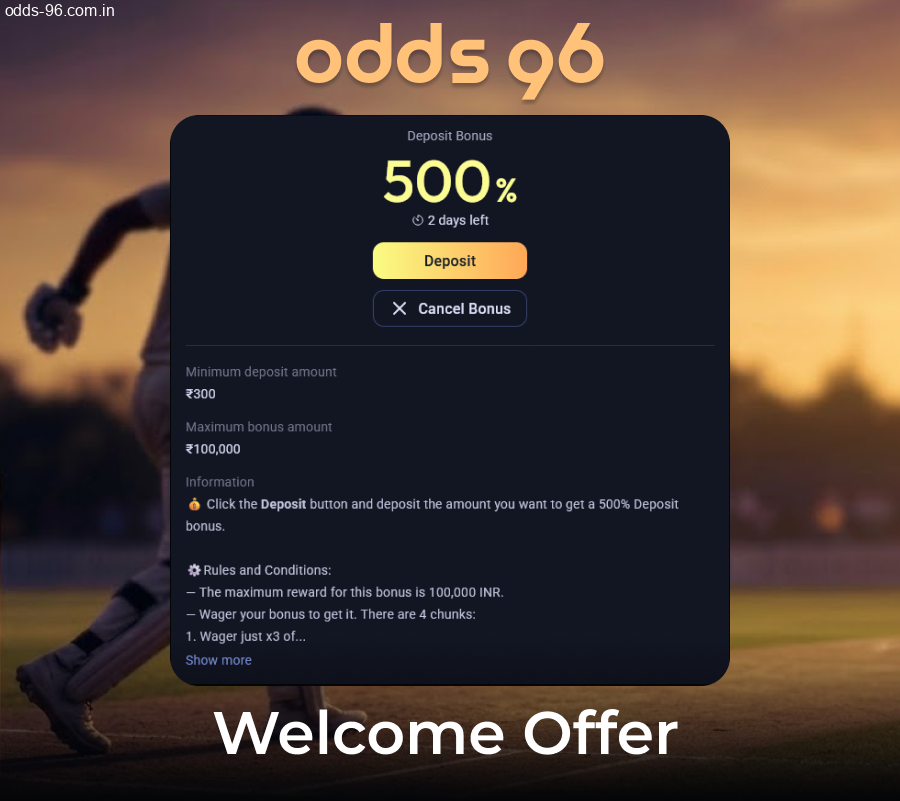 Odds96 sports reward and welcome bonus offer