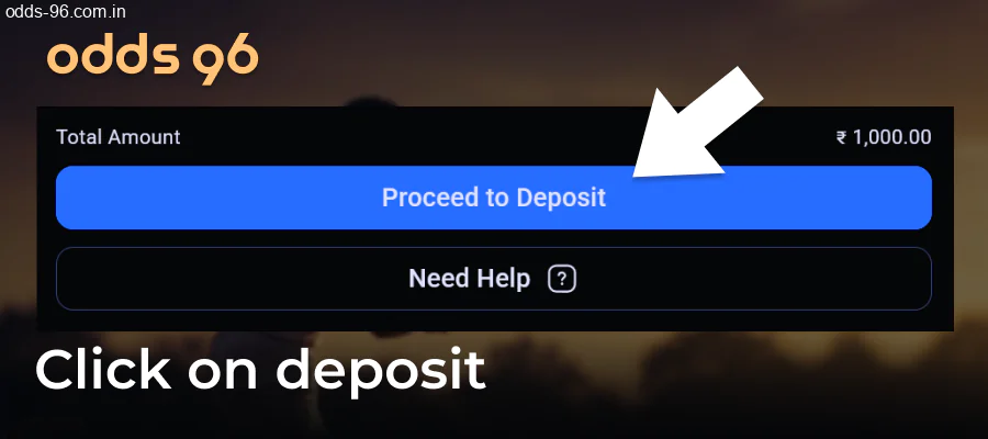 Confirming Odds96 deposit transaction