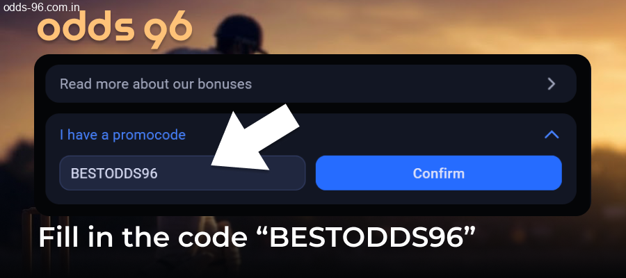 Entering BESTODDS96 code at Odds96
