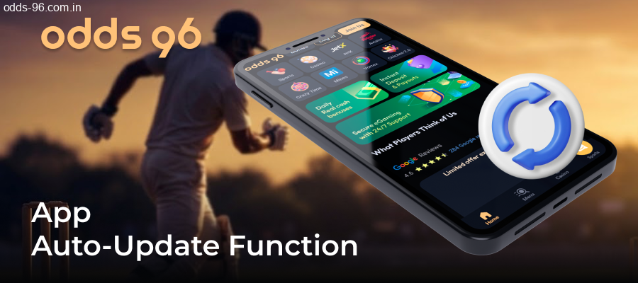 Automatic update settings for the Odds96 app