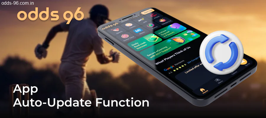 Automatic update settings for the Odds96 app
