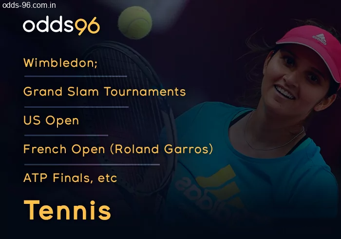 Current tennis tournaments on the Odds96 site